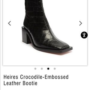 Womens Schutz Heires black Leather crocodile bootie; these boots are stunning!